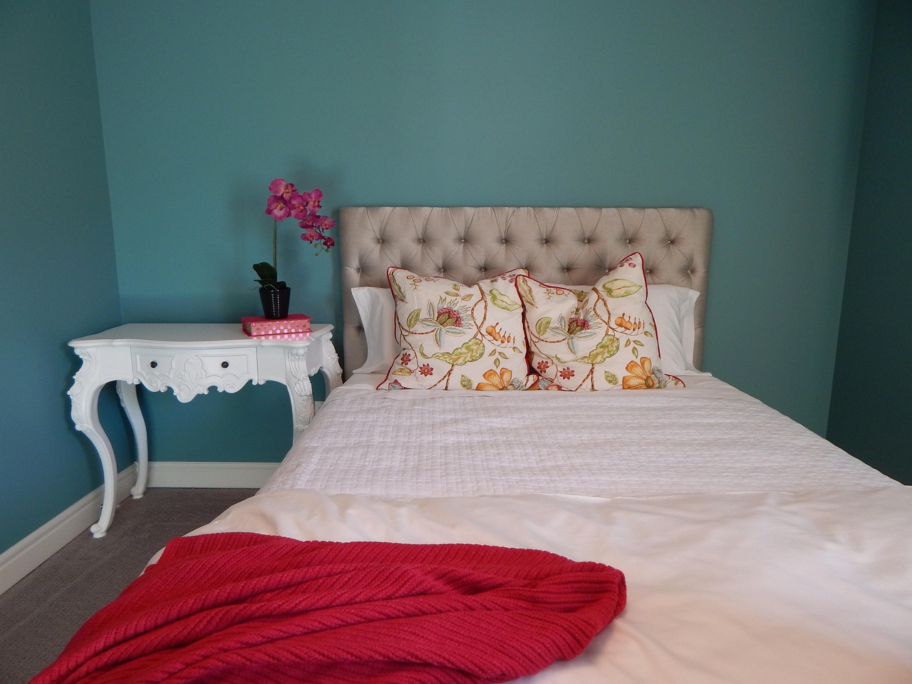 Furnished bedroom in a home
